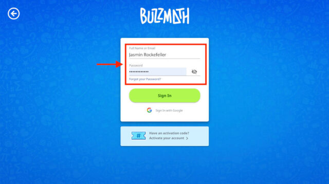 Buzzmath: login-step-2