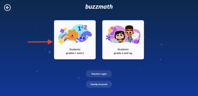 Buzzmath: Grades 1 and 2 login